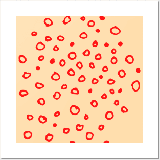 Abstract boho red bubble pattern Posters and Art